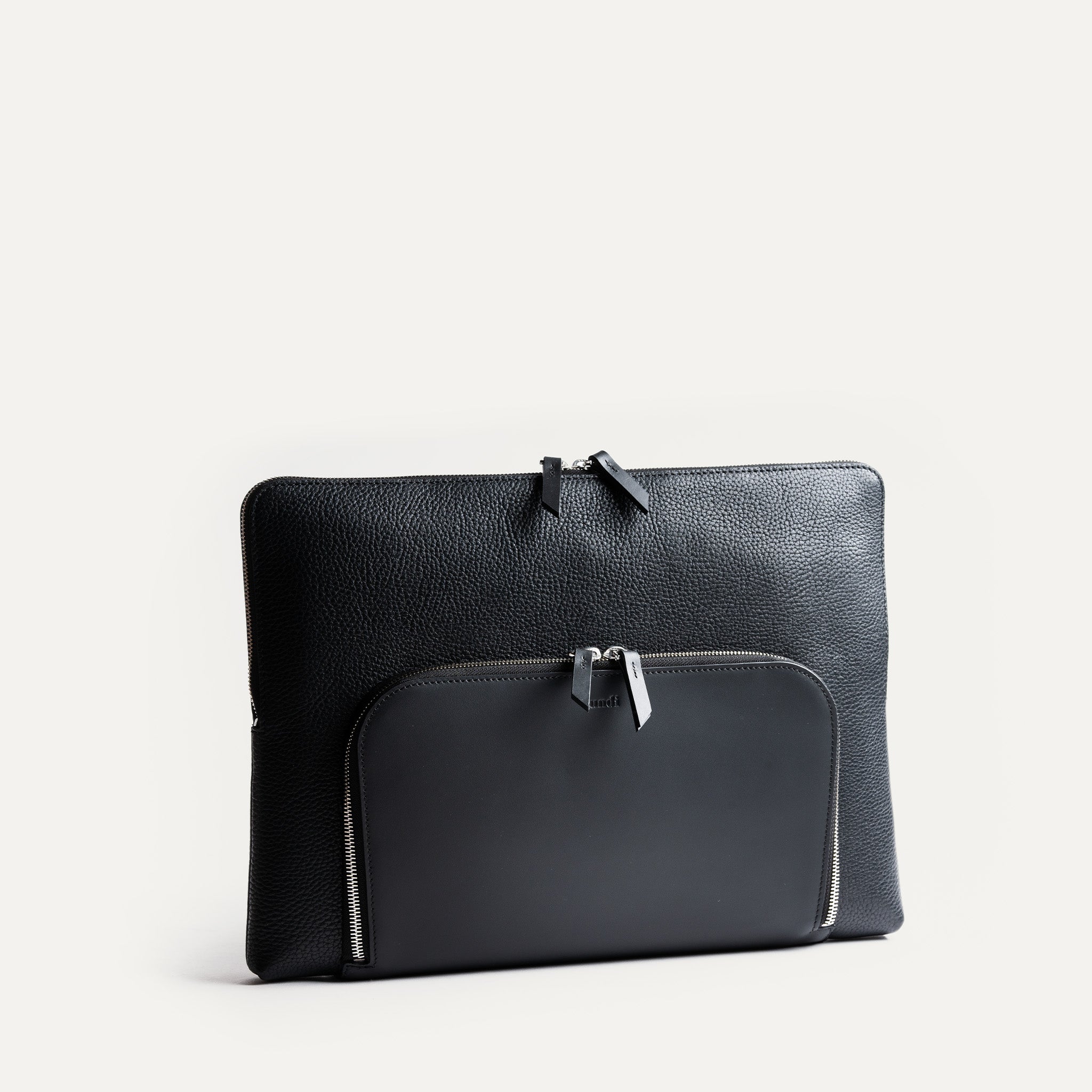 Pochette ordinateur lundi en cuir pour des ordinateurs portables de 13, 14, 15 et 16 pouces, couleur noir.