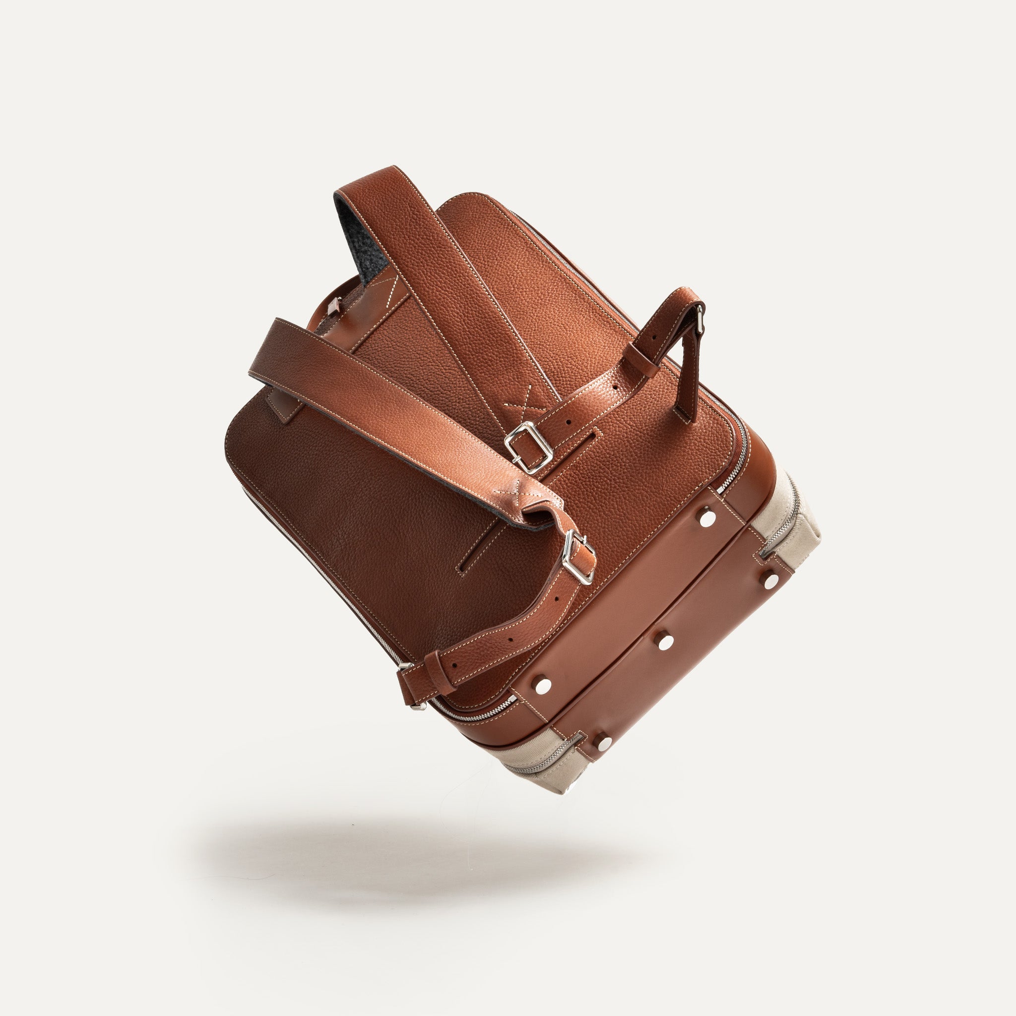 ANTOINE, Sand | lundi 36-hour Backpack in cotton and leather