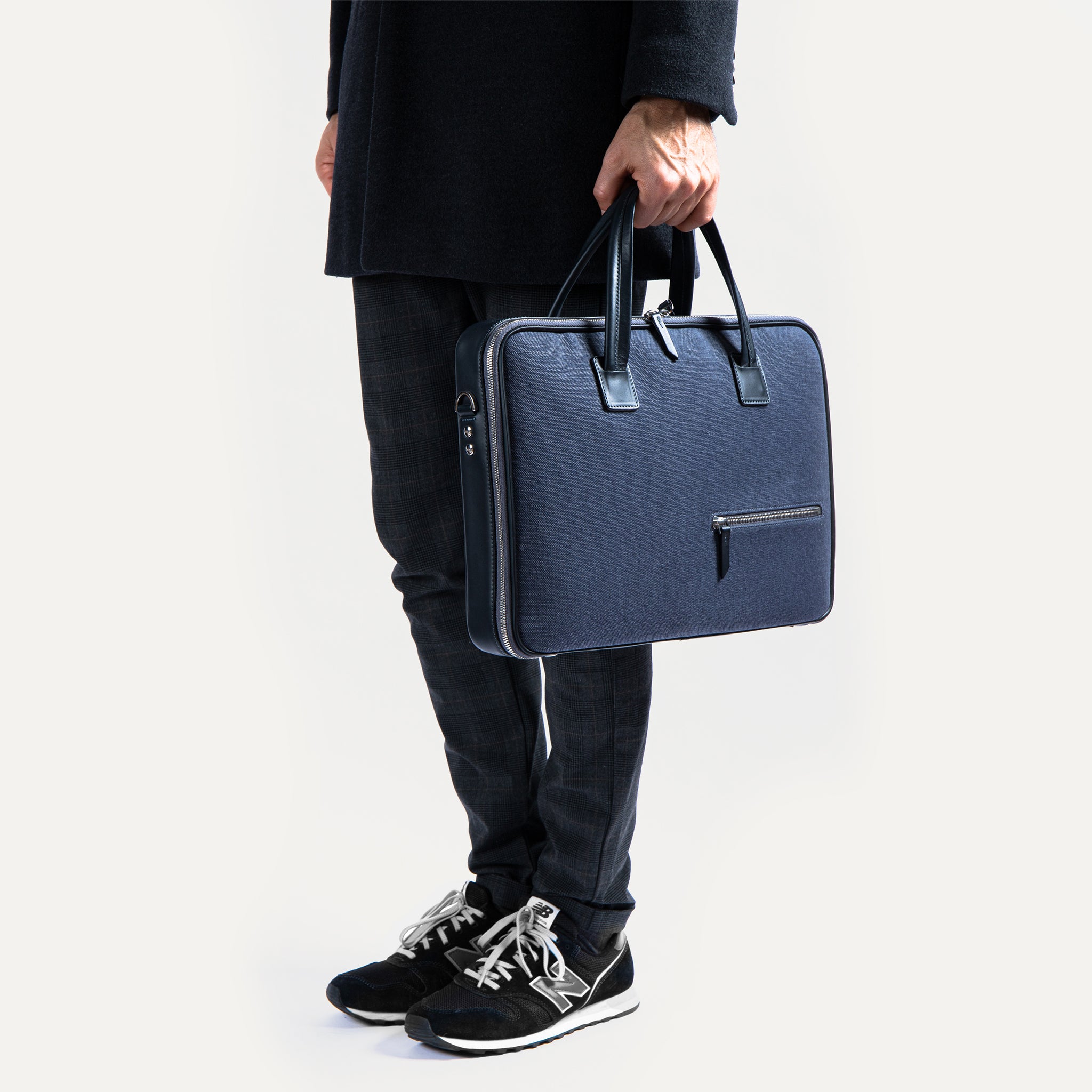 Navy leather laptop bag hotsell